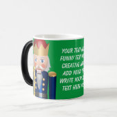 Mug Magique Écrivez votre texte Moderne brillant noir vert (Devant gauche)