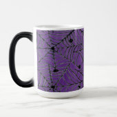 Mug Magique Éffrayante Halloween Spider Webs sur violet (Gauche)