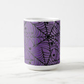 Mug Magique Éffrayante Halloween Spider Webs sur violet (Centre)