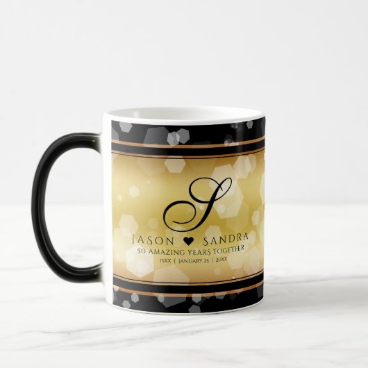 Mug Magique Élégant 50e anniversaire de Mariage d'or (Gauche)