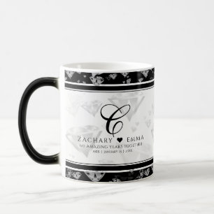 Mug Magique Élégant 60ème 75ème anniversaire de Mariage de dia