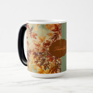 Mug Magique Élégant,Action de grâce, Feuilles d'automne,Rustiq