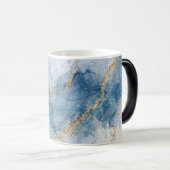 Mug Magique Elegant Blue Gold Glitter Abstract Flow            (Devant droit)