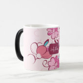 Mug Magique Elegant Floral Script Custom Name (Devant gauche)