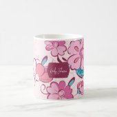 Mug Magique Elegant Floral Script Custom Name (Centre)