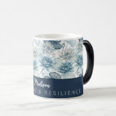 Mug Magique Elegant Monogram Blue Water Lily and Lotus (Devant droit)