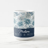 Mug Magique Elegant Monogram Blue Water Lily and Lotus (Centre)