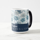 Mug Magique Elegant Monogram Blue Water Lily and Lotus (Devant droit)