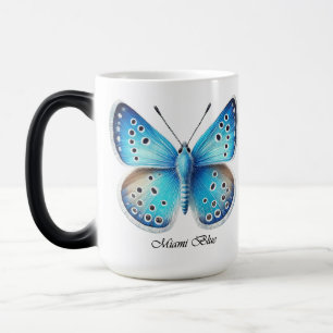 Mug Magique Élégant Papillon Miami Bleu Wrap