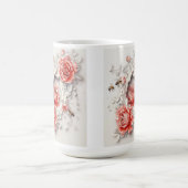 Mug Magique Élégant Rose 3D, abeilles et beauté botanique (Centre)