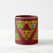 MUG MAGIQUE ELFIC TALISMAN /GOLD TRIANGLE AVEC GEMSTON (Centre)
