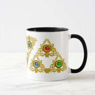 MUG MAGIQUE ELFIC TALISMAN /GOLD TRIANGLE AVEC GEMSTON