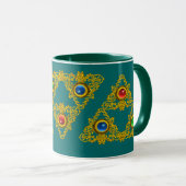 MUG MAGIQUE ELFIC TALISMAN /GOLD TRIANGLE AVEC GEMSTON (Devant droit)