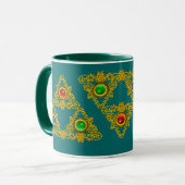 MUG MAGIQUE ELFIC TALISMAN /GOLD TRIANGLE AVEC GEMSTON (Devant gauche)