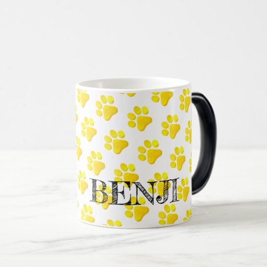 Mug Magique Empreintes de pattes NOM DE L'ANIMAL Moderne Quatr (Devant droit)