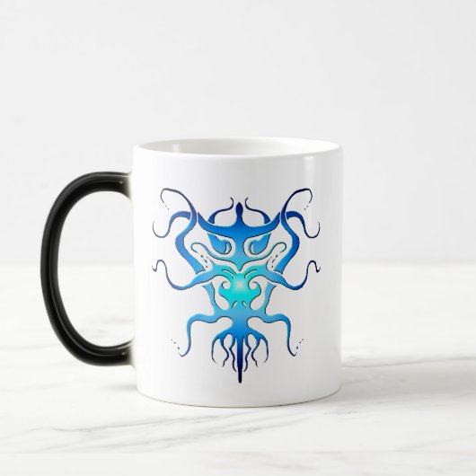 Mug Magique Espèces Aliens Tatouage Tribal Design - bleu (Gauche)