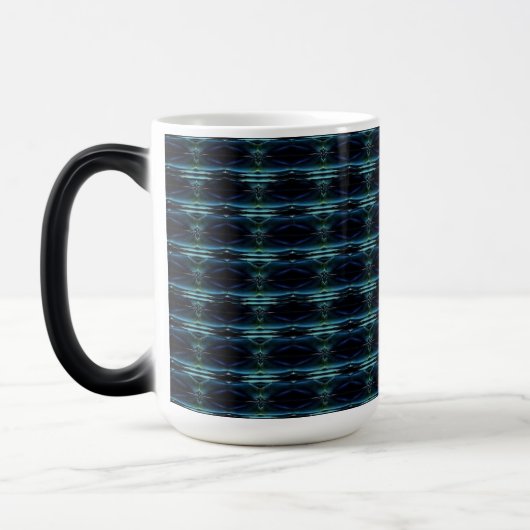 Mug Magique Etoiles arc-en-ciel bleu vert, Motif Artdeco (Gauche)