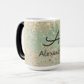 Mug Magique Étoiles de Parties scintillant Monogram Gold sur S (Devant gauche)