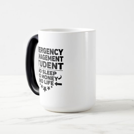 Mug Magique Étudiant en gestion d'urgence Pas de sommeil (Devant gauche)