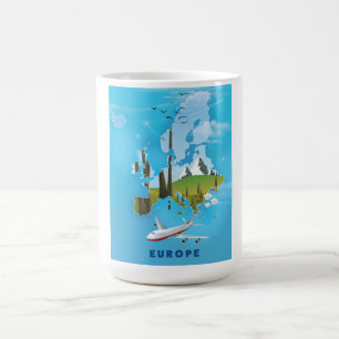 Mug Magique Europe Carte paysage poster de voyage