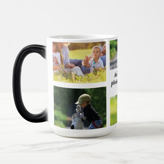 Mug Magique Faites votre propre collage photo et texte (Gauche)