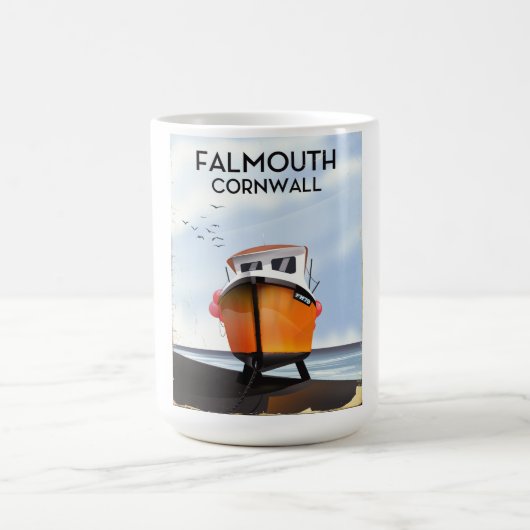 Mug Magique Falmouth Cornouailles Poster de voyage (Centre)