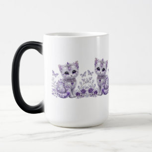 Mug Magique Fantaisie de chaton royal violet
