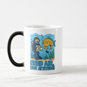 Mug Magique Fantaisie Plongeur - Pensées profondes, pas d'air