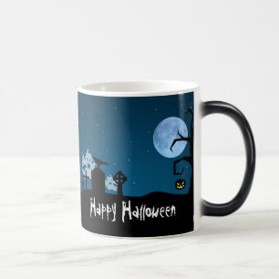 Mug Magique Fantômes de Halloween au cimetière
