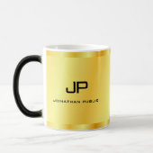 Mug Magique Faux Gold Monogramme Modèle personnalisé (Gauche)
