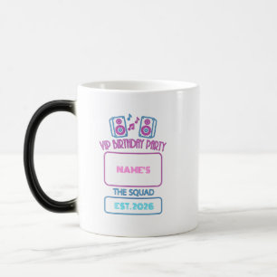 Mug Magique Fête d'anniversaire VIP Neon Squad Invité personna