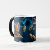 Mug Magique Fête de pizza de chat laser (Devant gauche)