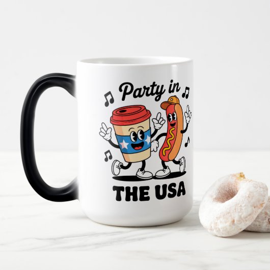 Mug Magique Fête USA (Avec donut)