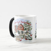Mug Magique Fêtes de Noël Moo-ry pour les gens de la ferme et (Devant gauche)
