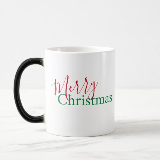 Mug Magique Fêtes rouges et vertes personnalisées, Noël (Gauche)