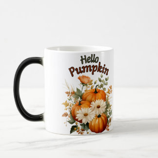 Mug Magique Feuilles d'automne Citrouille aquarelle