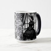 Mug Magique Fille gothique noire et blanche (Devant droit)