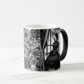 Mug Magique Fille gothique noire et blanche (Devant droit)