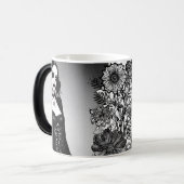 Mug Magique Fille gothique noire et blanche (Devant gauche)