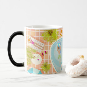 Mug Magique Filles en bikini et garçons jouant à un jeu de pis