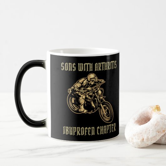 Mug Magique Fils De L'Arthrite Ibuprofène Chapitre, Bikers (Avec donut)