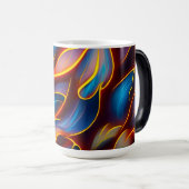 Mug Magique Flammes rouges bleues Abstraites (Devant droit)