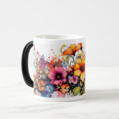 Mug Magique Fleur de Jardin Vibrant - Beauté Florale (Devant gauche)