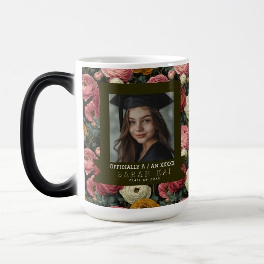 Mug Magique Fleur de Ranunculus Gras École Supérieure Diplômée (Gauche)
