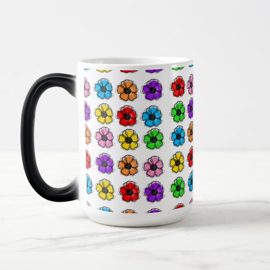 Mug Magique Fleur Floral Doodle Line Art Aquarelle Abstraite (Gauche)