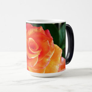 Mug Magique Fleur rose orange