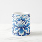 Mug Magique Fleurs bleues et blanches (Centre)