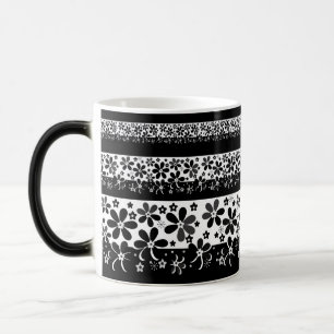 Mug Magique Fleurs noir et blanc