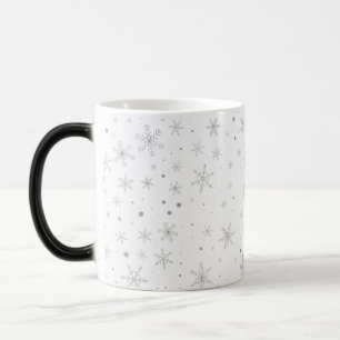 Mug Magique Flocon de neige de scintillement - gris et Blanc