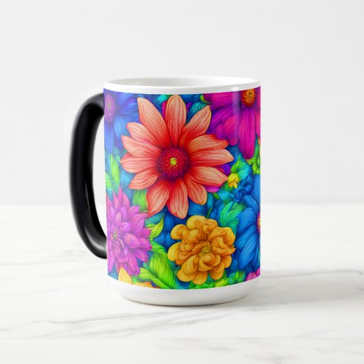 Mug Magique Floral Abstrait n° 5 - (Devant gauche)